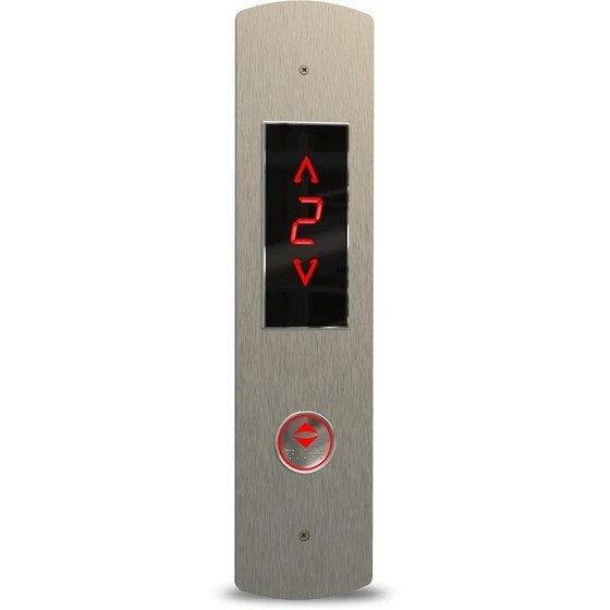 [HAA-00048] Flush-mounted Silver Brushed Stainless Landing Panel — with Service Hall Limiter System